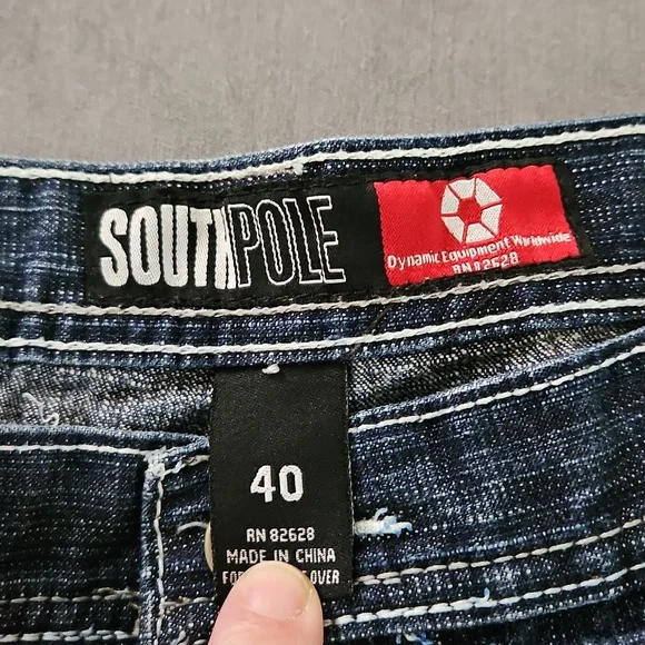 Size 40 South Pole Dark Blue Jean Shorts‎ - Picture 2 of 3